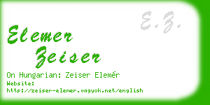 elemer zeiser business card